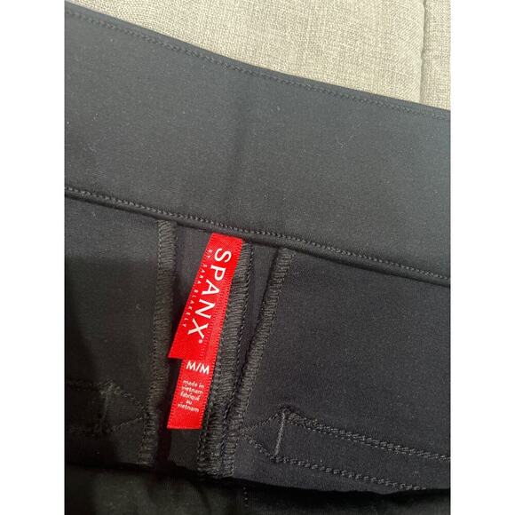 Spanx Black Cropped Legging Faux Trouser Pants Sz M - Picture 5 of 6